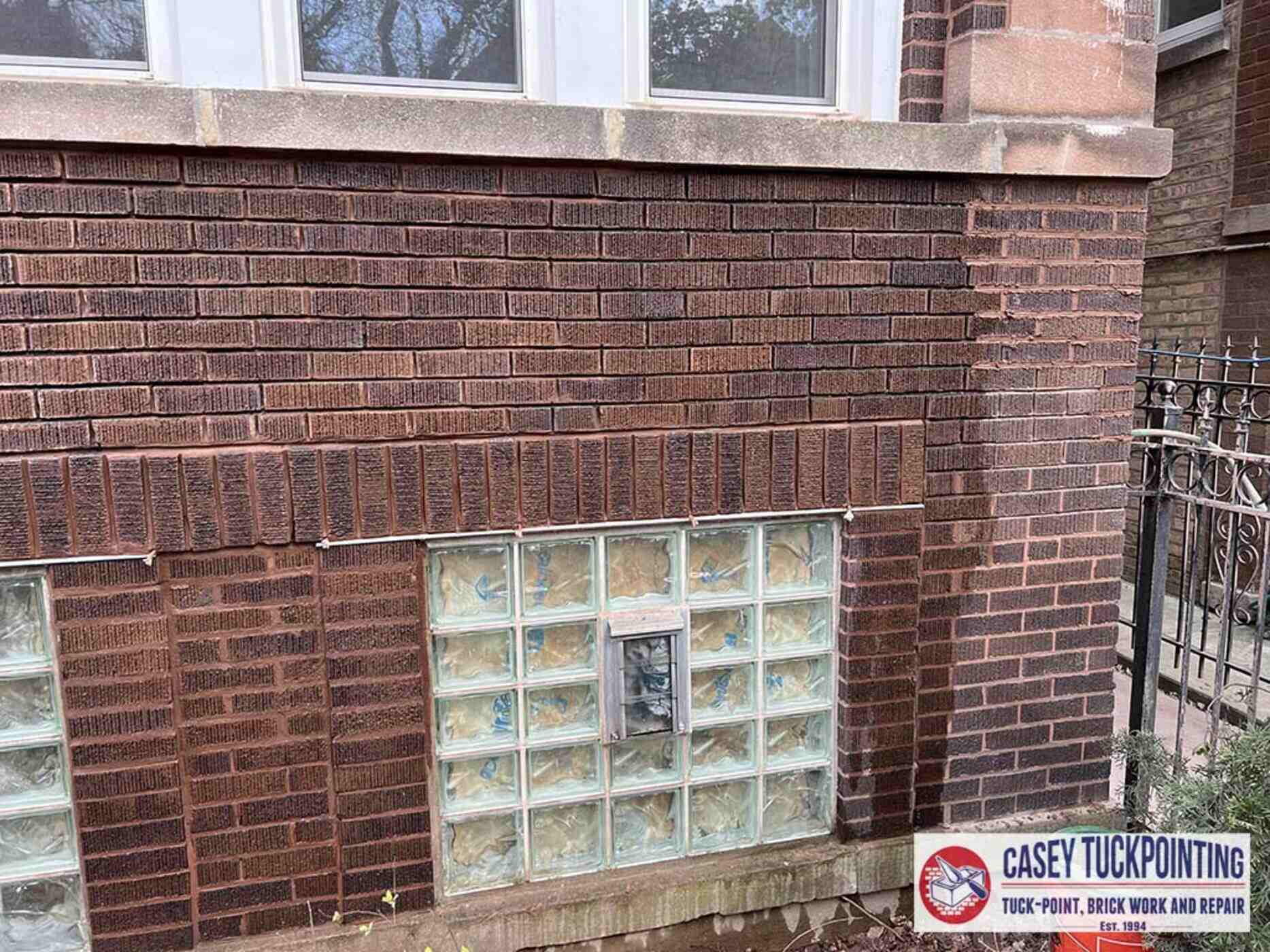 Glass Block Window - Before and After